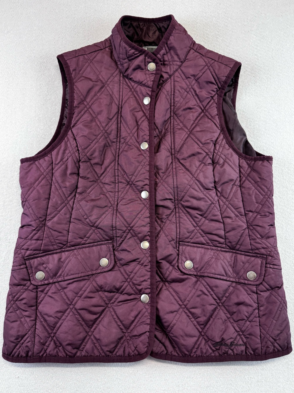 Eddie Bauer Quilted Sleeveless Vest - Plum - Picture 1 of 5